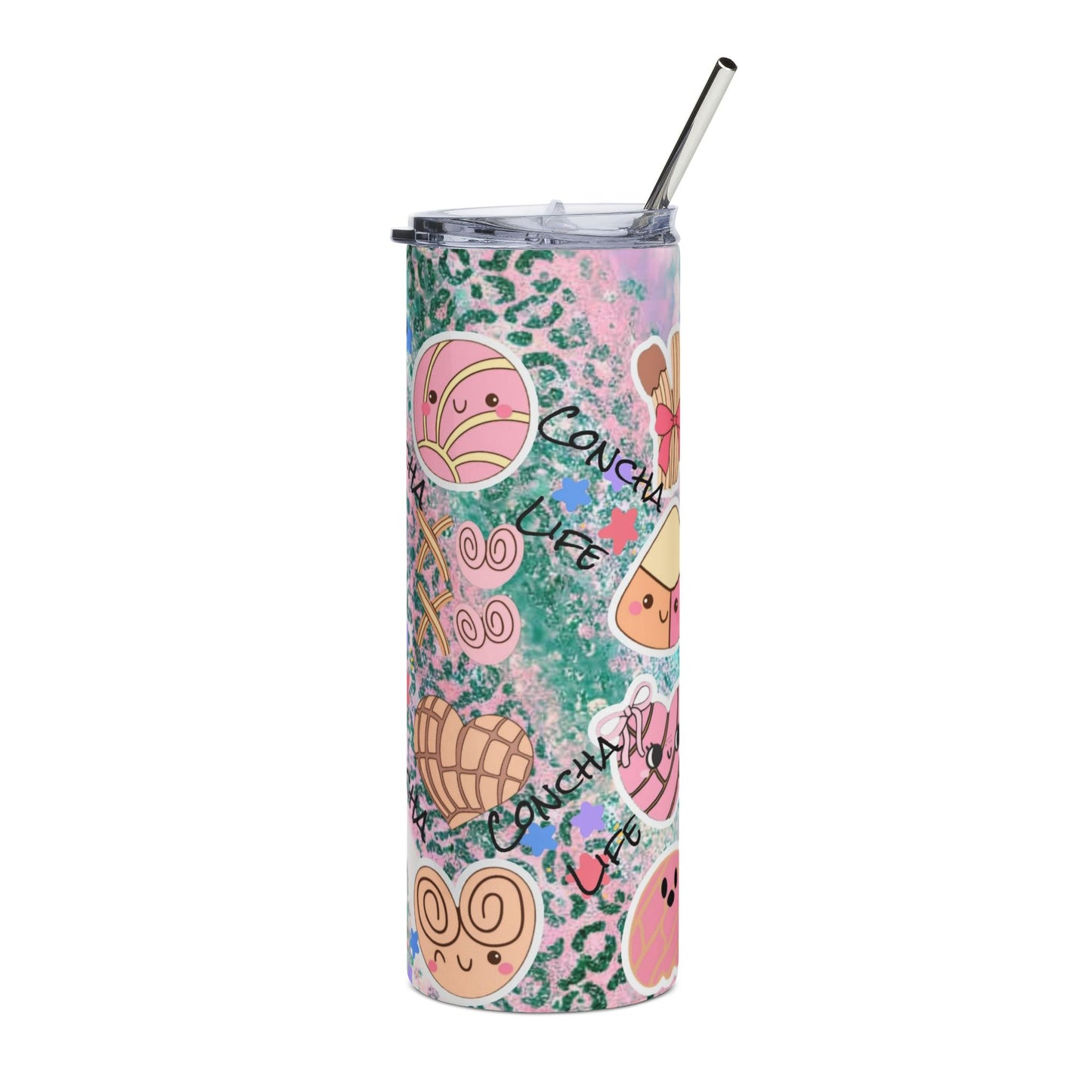 Concha Life 20oz Stainless Steel Tumbler — Pink Pan Dulce Pattern