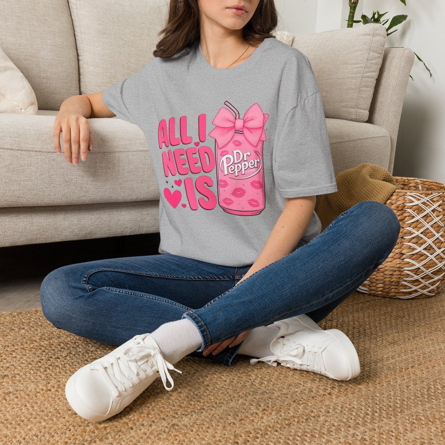 Dr Pepper Lover T‑Shirt — "All I Need Is" Pink Soda Graphic Tee