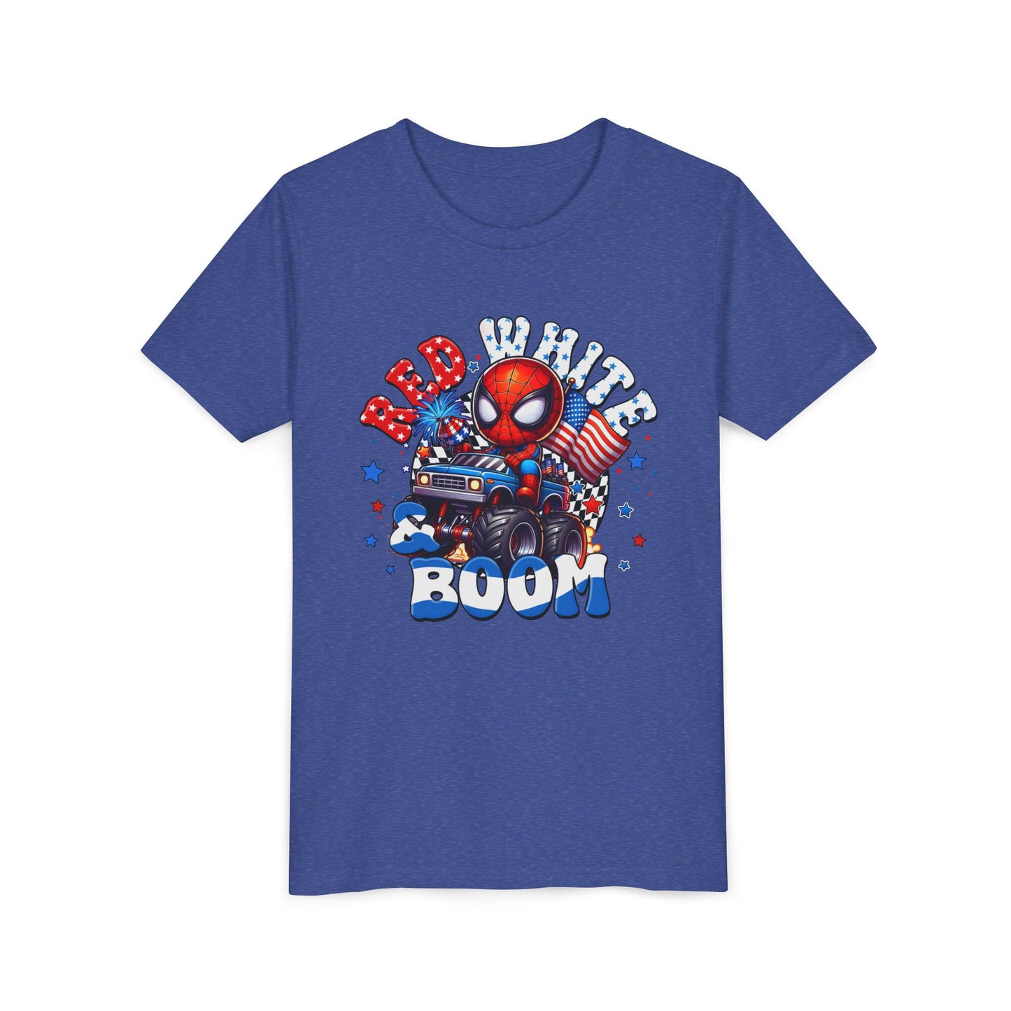 Youth Tee - Patriotic Superhero 'Red White Boom' Graphic