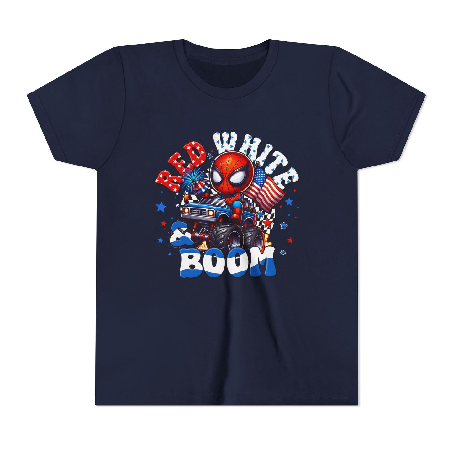 Youth Tee - Patriotic Superhero 'Red White Boom' Graphic
