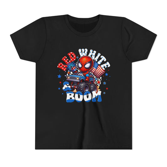 Youth Tee - Patriotic Superhero 'Red White Boom' Graphic
