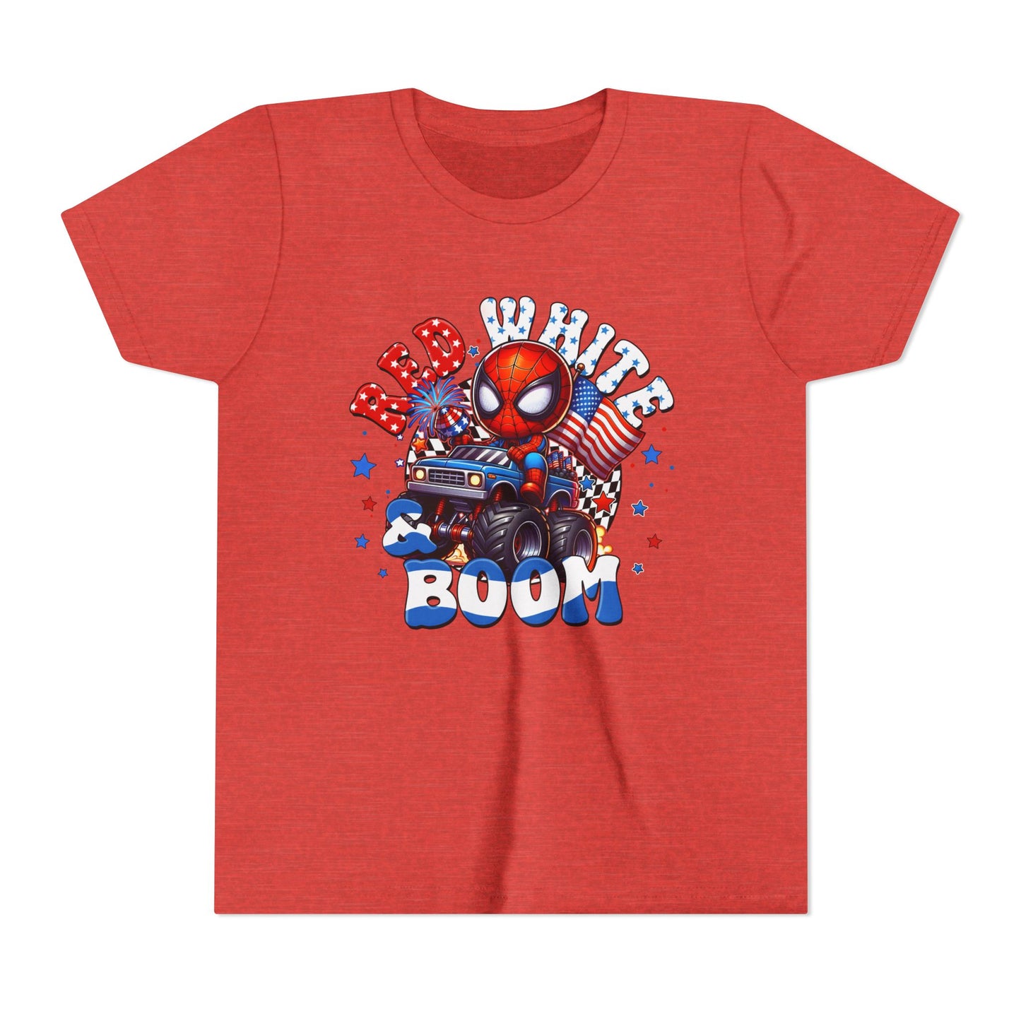 Youth Tee - Patriotic Superhero 'Red White Boom' Graphic