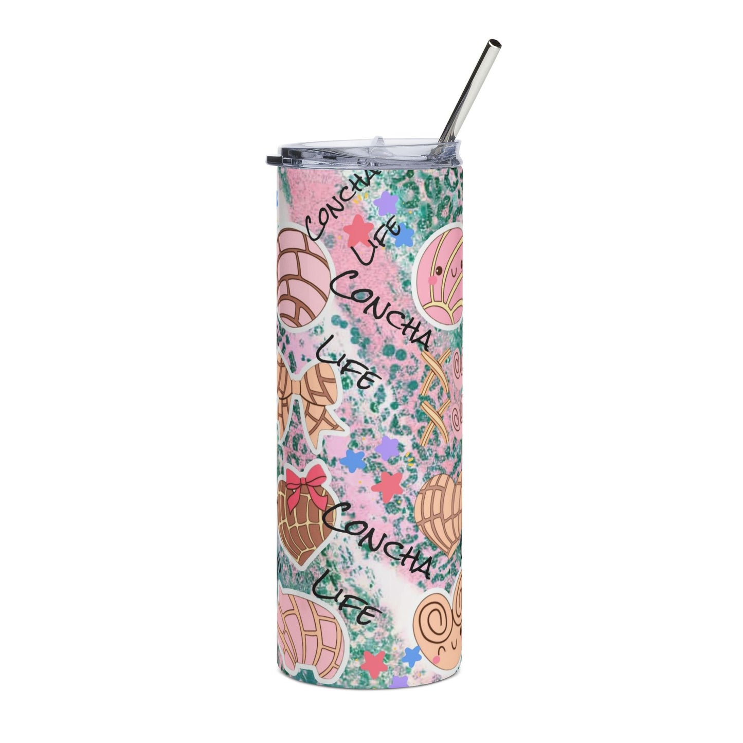 Concha Life 20oz Stainless Steel Tumbler — Pink Pan Dulce Pattern