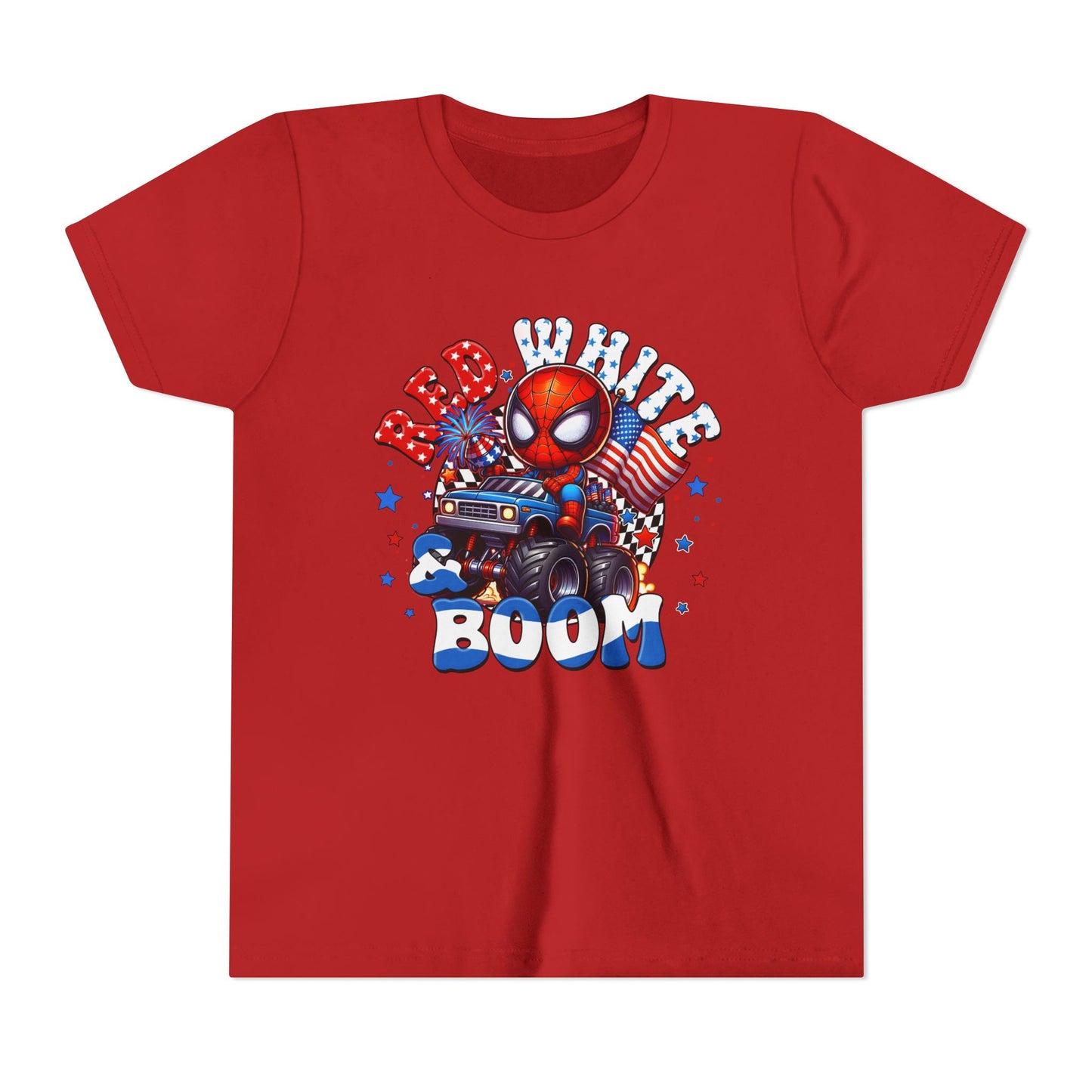 Youth Tee - Patriotic Superhero 'Red White Boom' Graphic