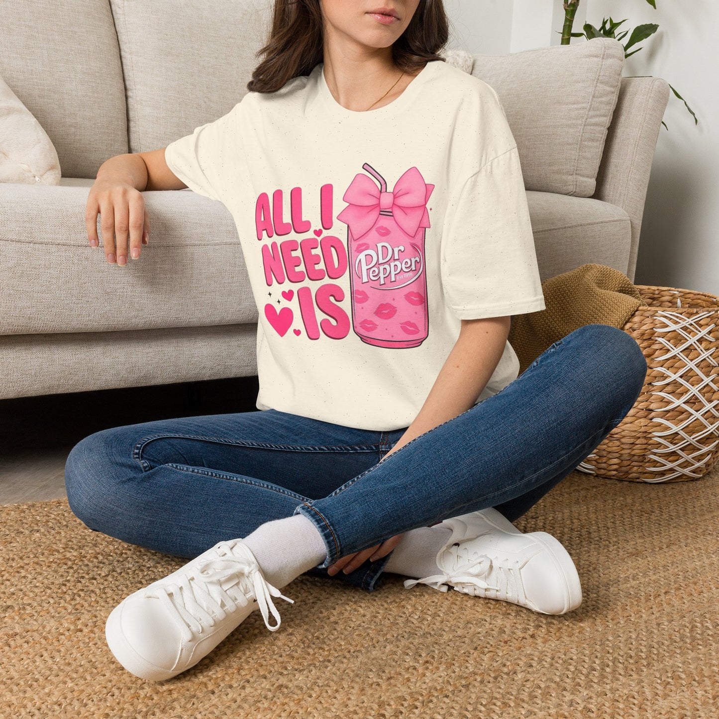 Dr Pepper Lover T‑Shirt — "All I Need Is" Pink Soda Graphic Tee