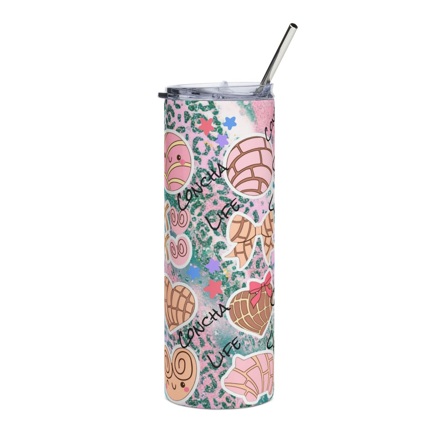 Concha Life 20oz Stainless Steel Tumbler — Pink Pan Dulce Pattern