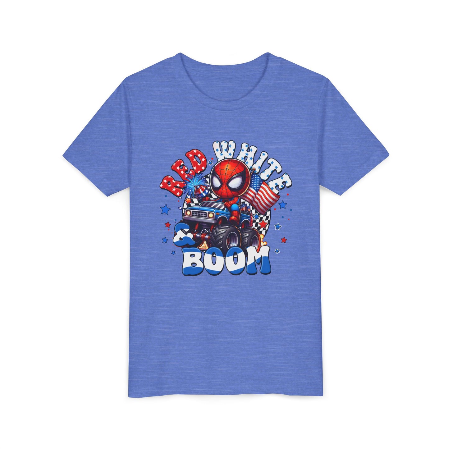 Youth Tee - Patriotic Superhero 'Red White Boom' Graphic