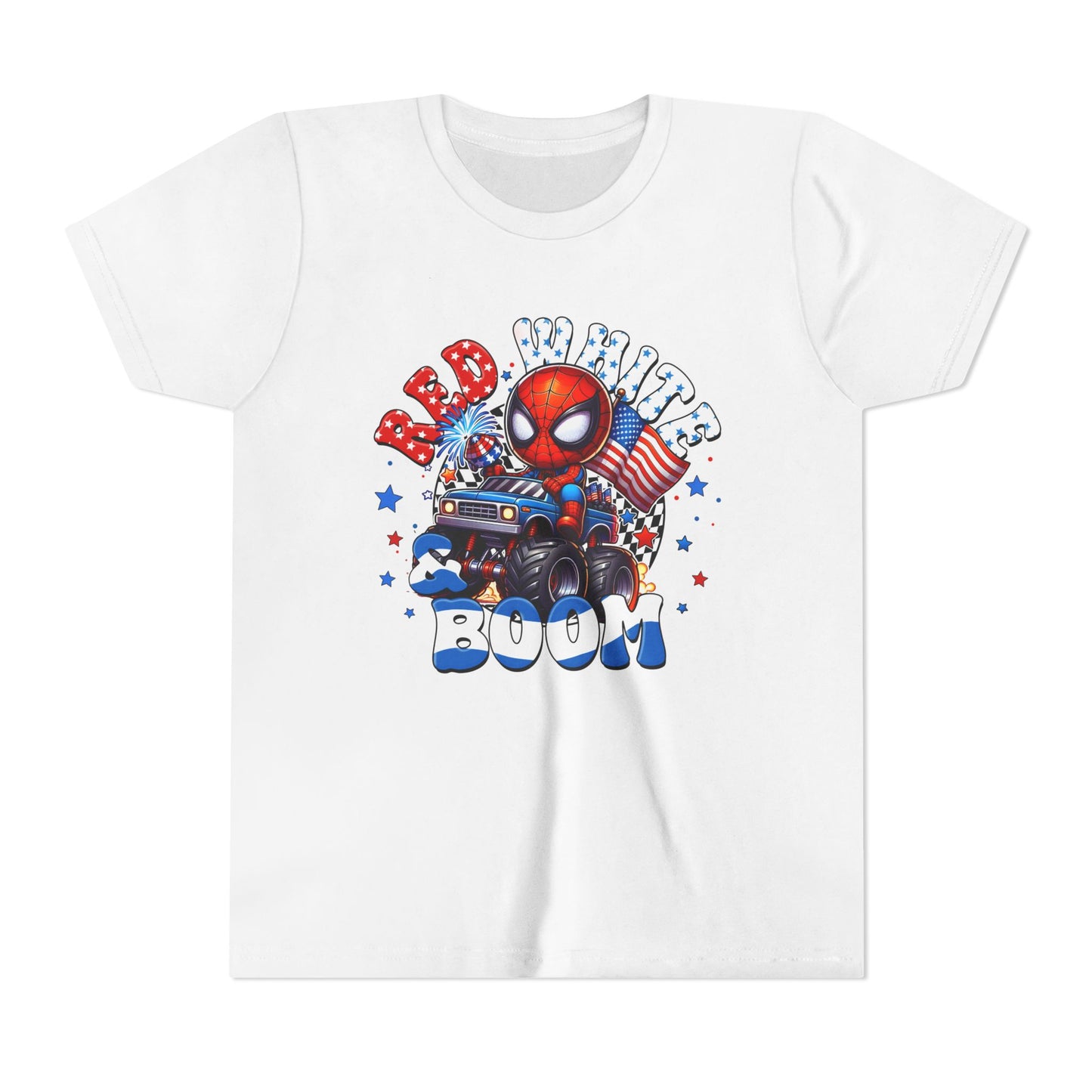 Youth Tee - Patriotic Superhero 'Red White Boom' Graphic
