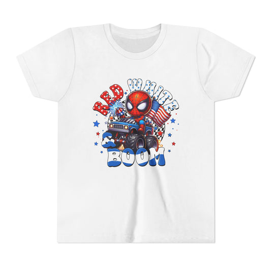 Youth Tee - Patriotic Superhero 'Red White Boom' Graphic