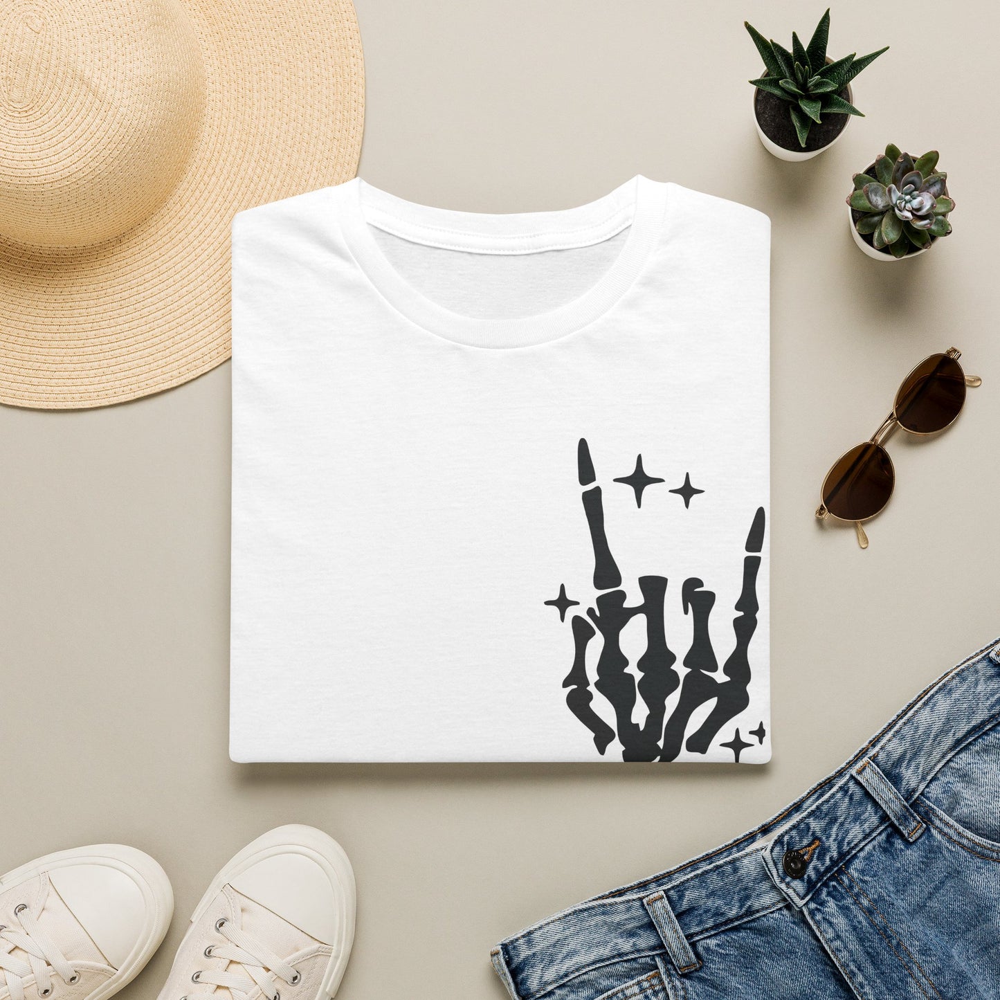 Skeleton Hand T-Shirt — Sparkling Rock On Graphic Tee