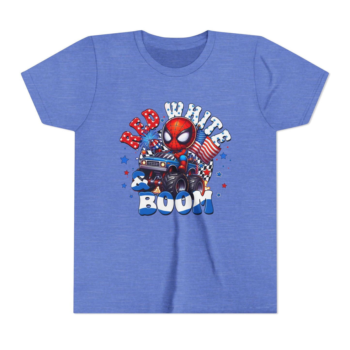 Youth Tee - Patriotic Superhero 'Red White Boom' Graphic
